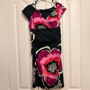 Suzi Chin Black and Pink Floral Dress